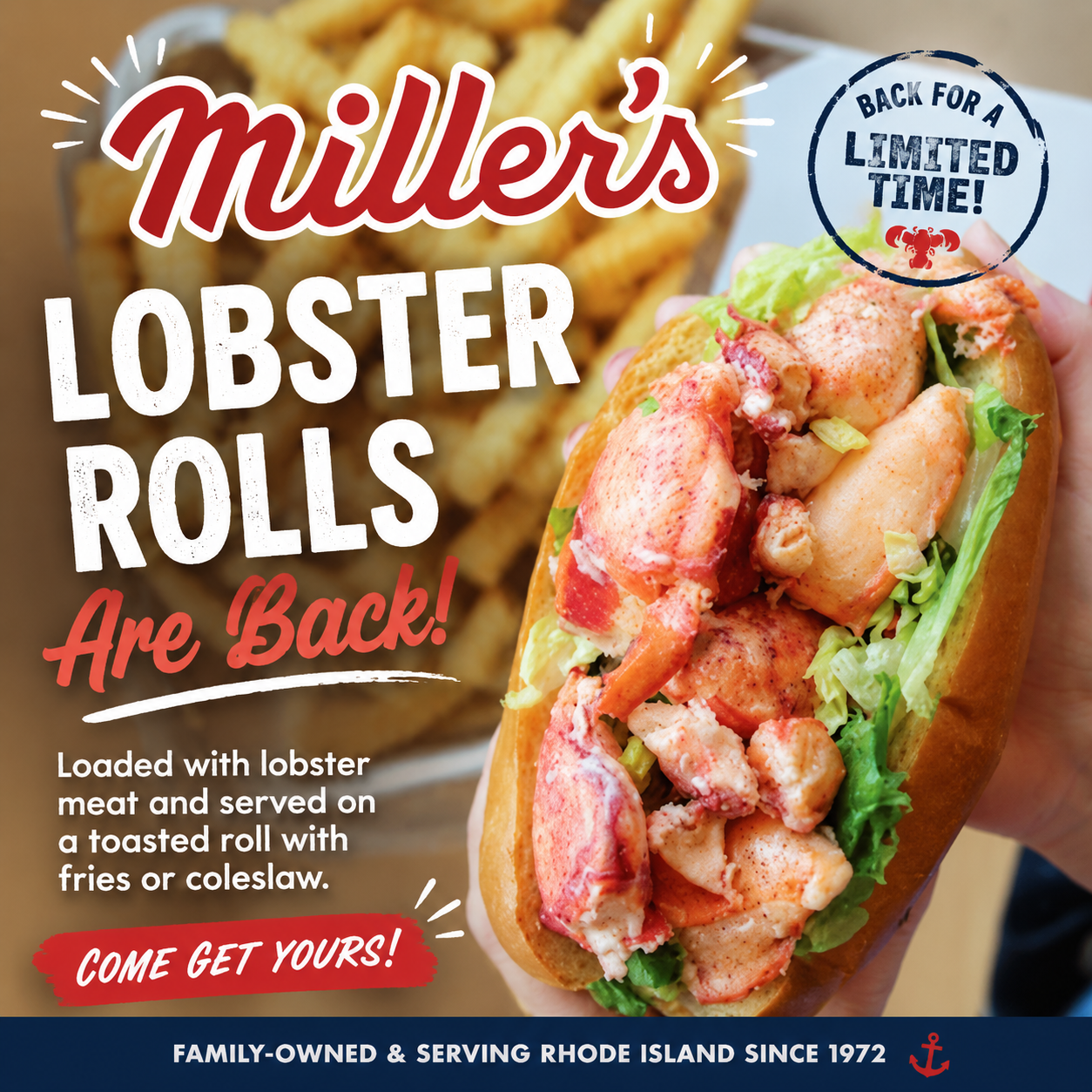 Miller's Famous Roast Beef in East Providence, RI and Attleboro, MA